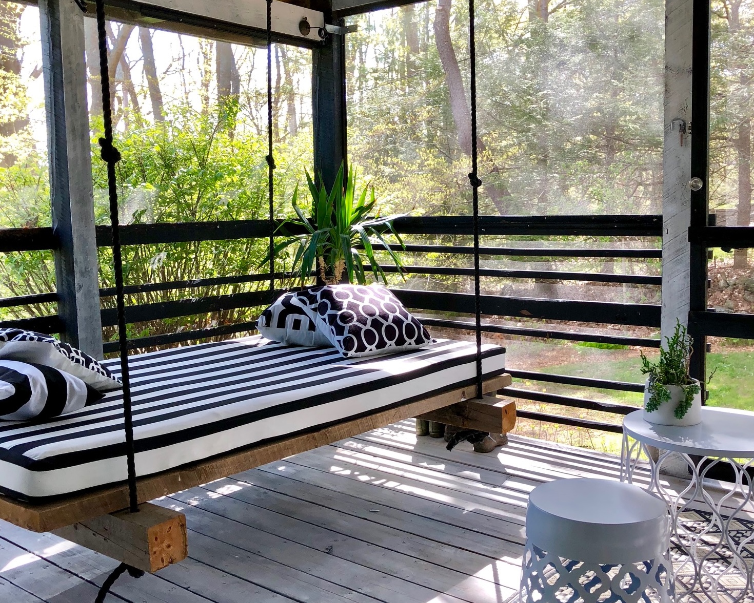 Wicker outdoor furniture with custom cushions